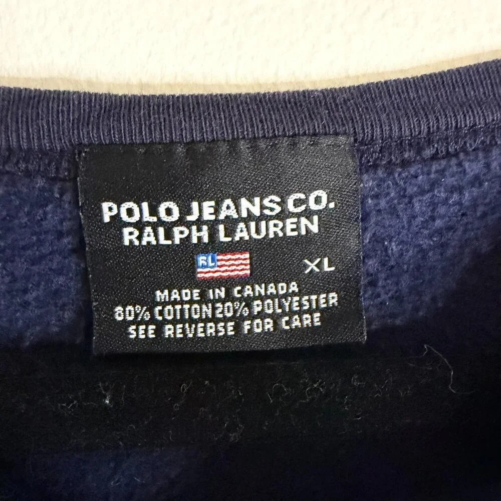 Ralph Lauren Polo Jeans Co Embroidered Sweatshirt Vintage Streetwear - XL